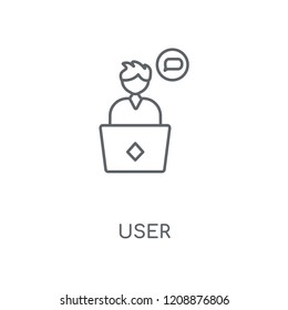 User linear icon. User concept stroke symbol design. Thin graphic elements vector illustration, outline pattern on a white background, eps 10.