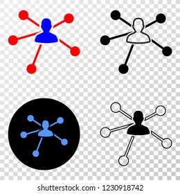 User links EPS vector pictogram with contour, black and colored versions. Illustration style is flat iconic symbol on chess transparent background.
