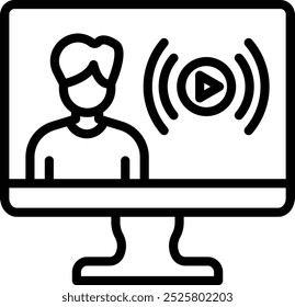 User Live Streaming vector icon Can be used for Digital Marketing