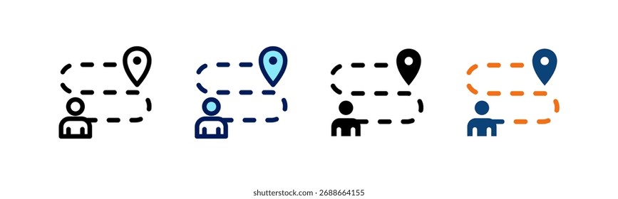 Benutzerstandort Alles in einem Symbol Multi Styles Vektor-Set