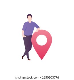 User Location Flat colorful vector illustration. EPS 10 