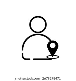 Vector de la ilustración del logotipo del icono plano de la ubicación del usuario aislado, conveniente para el Diseño web, logotipo, App y más