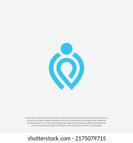 user location gps pin point logo icon vector