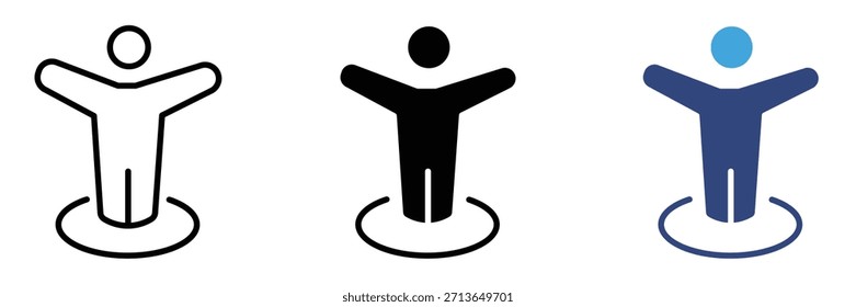 Benutzerstandortsymbol. Eingabehilfesymbol. Freiheitszeichen. Ikone "Finde mich" Vektorgrafik 