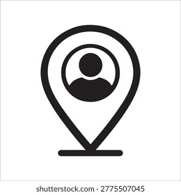 User Location Icon, Current Position Symbol, Find Me Map Pin Outline