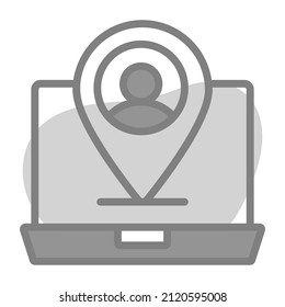 User location Icon. User interface Vector Illustration, As a Simple Vector Sign and Trendy Symbol in Line Art Style, for Design and Websites, or Mobile Apps,