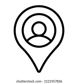 user location Icon. User interface Vector Illustration, As a Simple Vector Sign and Trendy Symbol in Line Art Style, for Design and Websites, or Mobile Apps,