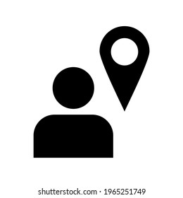 icono de ubicación de usuario o logotipo símbolo de signo aislado ilustración vectorial - iconos vectoriales de estilo negro de alta calidad
