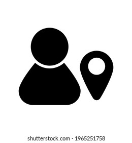 icono de ubicación de usuario o logotipo símbolo de signo aislado ilustración vectorial - iconos vectoriales de estilo negro de alta calidad
