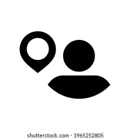 icono de ubicación de usuario o logotipo símbolo de signo aislado ilustración vectorial - iconos vectoriales de estilo negro de alta calidad
