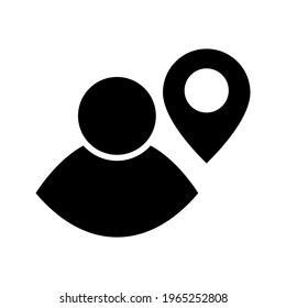 icono de ubicación de usuario o logotipo símbolo de signo aislado ilustración vectorial - iconos vectoriales de estilo negro de alta calidad

