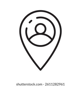 User location icon on white background