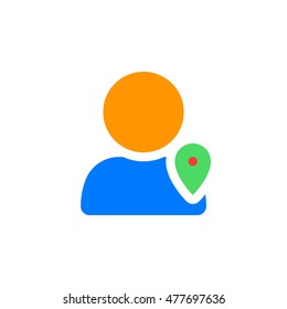 user location icon vector, solid logo illustration, coloorful pictogram isolated on white