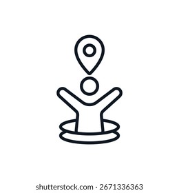Iconos de la ubicación del usuario aislados en el fondo blanco. Diseño de estilo plano