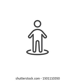 User location line icon. linear style sign for mobile concept and web design. User gps navigation tag outline vector icon. Start route symbol, logo illustration. Vector graphics