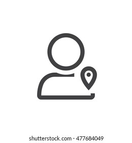 user location line icon, outline vector logo illustration, linear pictogram isolated on white