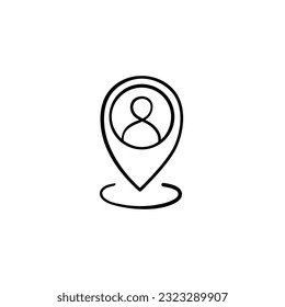 User Location Line Style Icon Design