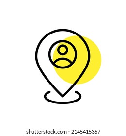 User location map pin. Pixel perfect, editable stroke line art icon