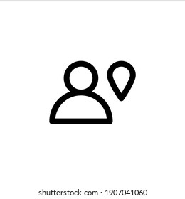 User location pin icon in outline style. Icon for user management.