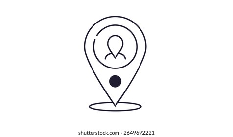 User location pin icon representing navigation assistance and personal data tracking within digital services