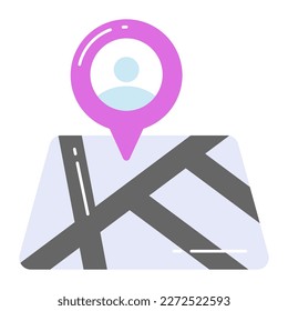 Vektordesign der Benutzerposition im modernen und trendigen Stil