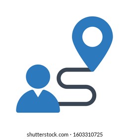 user location vector glyph color icon 