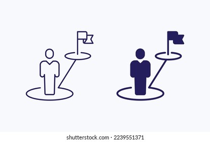 Icono de ilustración del vector de ubicación de usuario