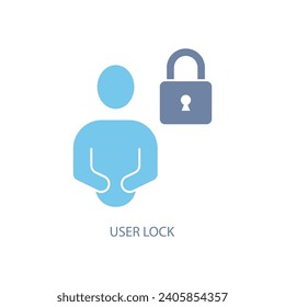 user lock concept line icon. Simple element illustration. user lock concept outline symbol design.