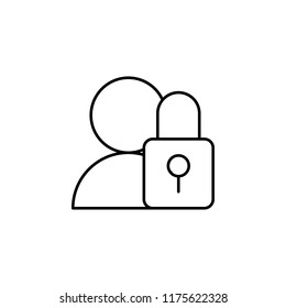 user lock icon. Element of data security icon for mobile concept and web apps. Thin line user lock icon can be used for web and mobile