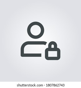 user lock Icon. user lock symbol isolated on Gradient background. Vector Illustration