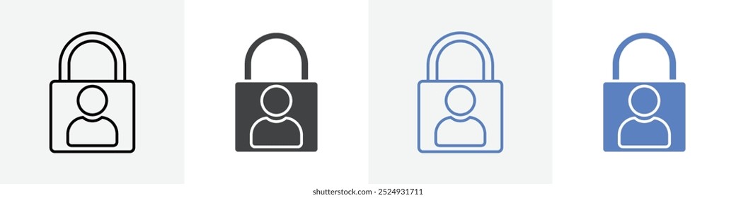 user lock icon vector set use for web