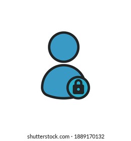 User lock lineal color icon. Editable stroke. Simple illustration mobile concept and web design. Design template vector