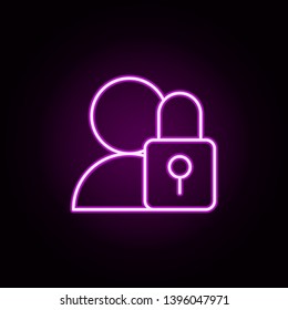 user lock neon icon. Elements of data secutity set. Simple icon for websites, web design, mobile app, info graphics