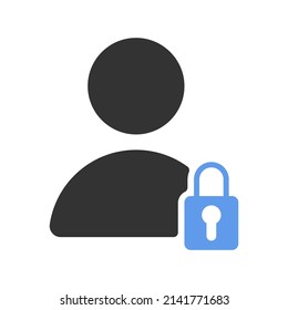 Icono de vector bloqueado por el usuario en fondo blanco