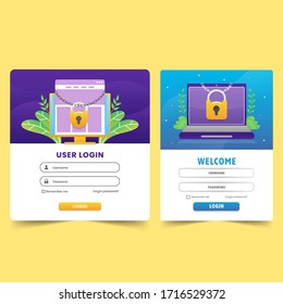 User log in form for website or social media with illustration vector