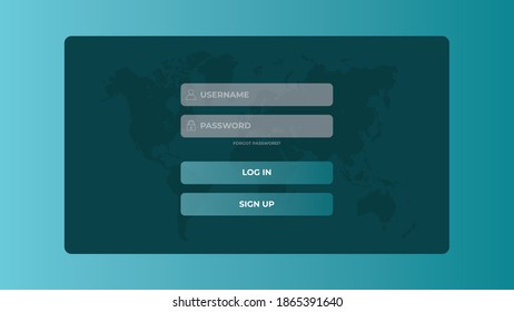 User log in form for website or social media