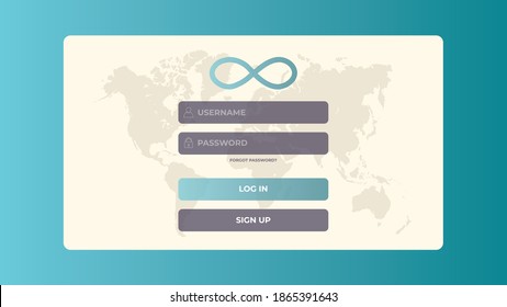 User log in form for website or social media