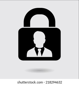 User login or authenticate icon. Flat design style. Vector EPS10.