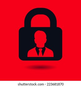 User login or authenticate icon. Flat design style. Vector EPS10.