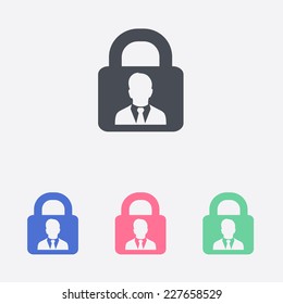 User login or authenticate icon. Flat design style. Vector EPS10.