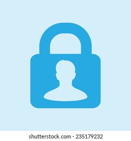 User login or authenticate icon. Flat design style. Vector EPS10.