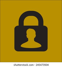User login or authenticate icon. Flat design style. Vector EPS10.