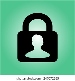 User login or authenticate icon. Flat design style. Vector EPS10.