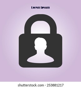 User login or authenticate icon. Flat design style. Vector EPS10.