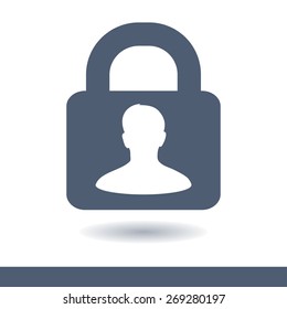 User login or authenticate icon. Flat design style. Vector EPS10.