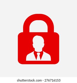 User login or authenticate icon. Flat design style. Vector EPS10.