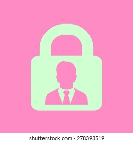 User login or authenticate icon. Flat design style. Vector EPS10.