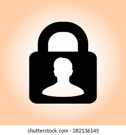 User login or authenticate icon. Flat design style. Vector EPS10.