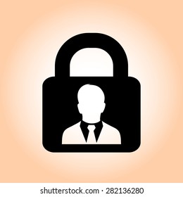 User login or authenticate icon. Flat design style. Vector EPS10.