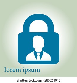 User login or authenticate icon. Flat design style. Vector EPS10.
